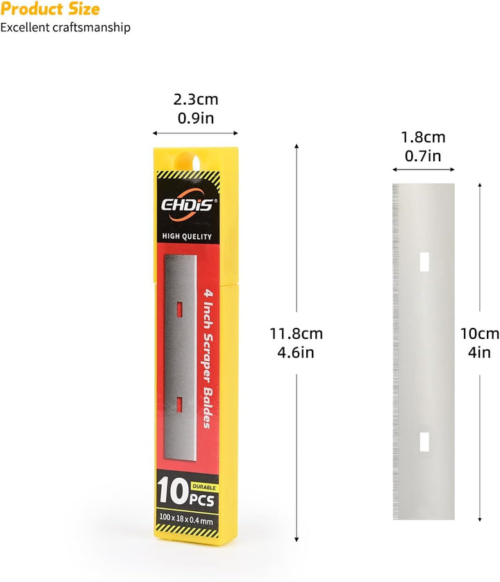 EHDIS 50 Stück Ersatzklinge für Schaber 100mm, Klingen für Farbschaber, Tapetenschaber, Teppichschab