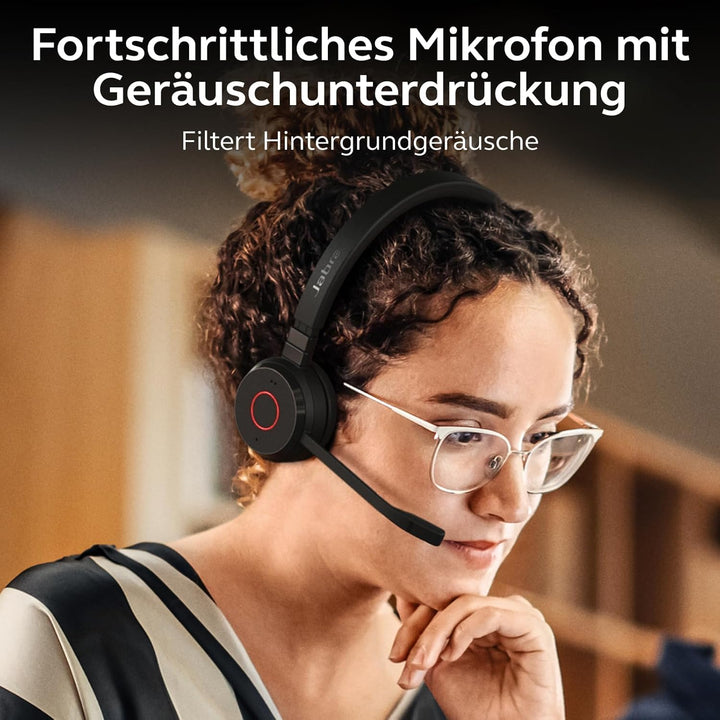Jabra Evolve 65 TE (3. Ausgabe 2025) Kabelloses Bluetooth-Mono-Headset mit Geräuschunterdrückungs-Mi