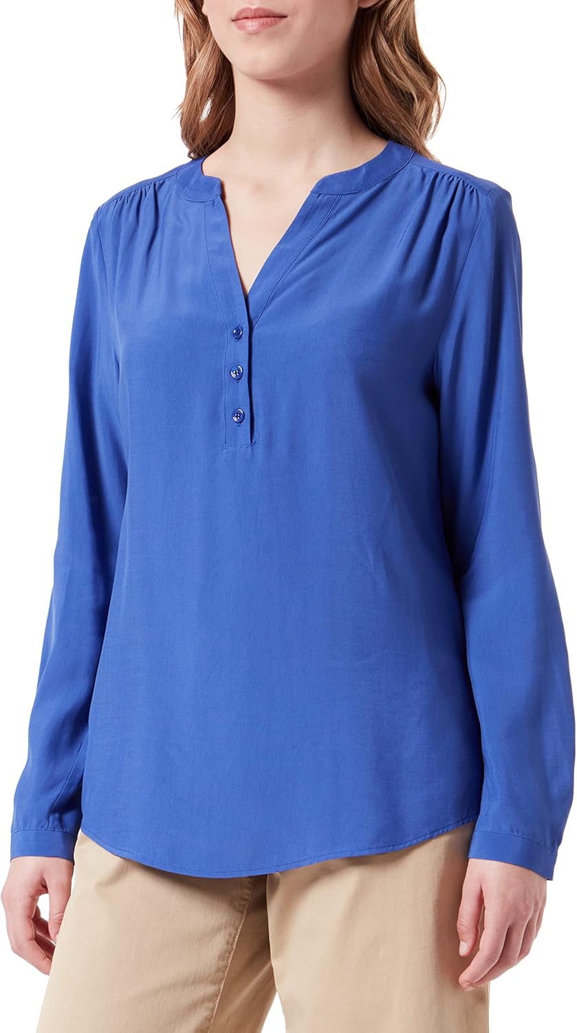 Seidensticker Damen Regular Fit Langarm Bluse 38 Hellblau, 38 Hellblau