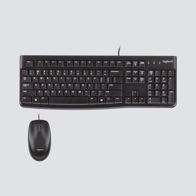 Logitech MK120 Kabelgebundenes Tastatur-Maus-Set, Optische Maus, USB-Anschluss, PC/Laptop, Schweizer