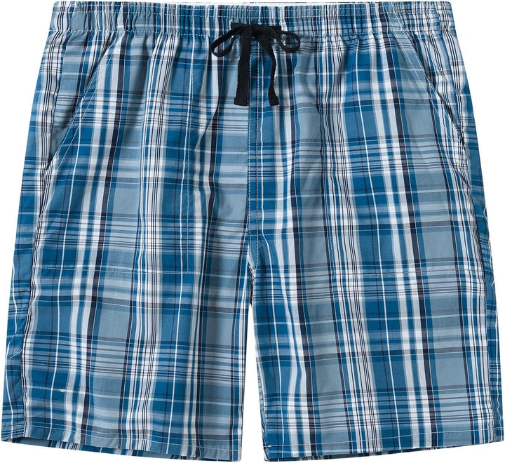 MoFiz Schlafshorts Jungen Baumwolle Kurz Pyjamahose Schlafanzug Karierte Hose Loungewear Nachtwäsche