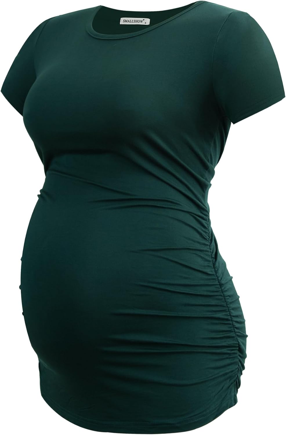 Smallshow Damen Umstandsmode Tops Seitlich Geraffte Schwangerschafts Umstandstop 3er Pack M Dunkelgr