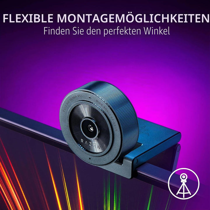 Razer Kiyo X - USB-Webcam für Streaming in Full-HD (1080p 30 FPS oder 720p 60 FPS, Autofokus, Plug +