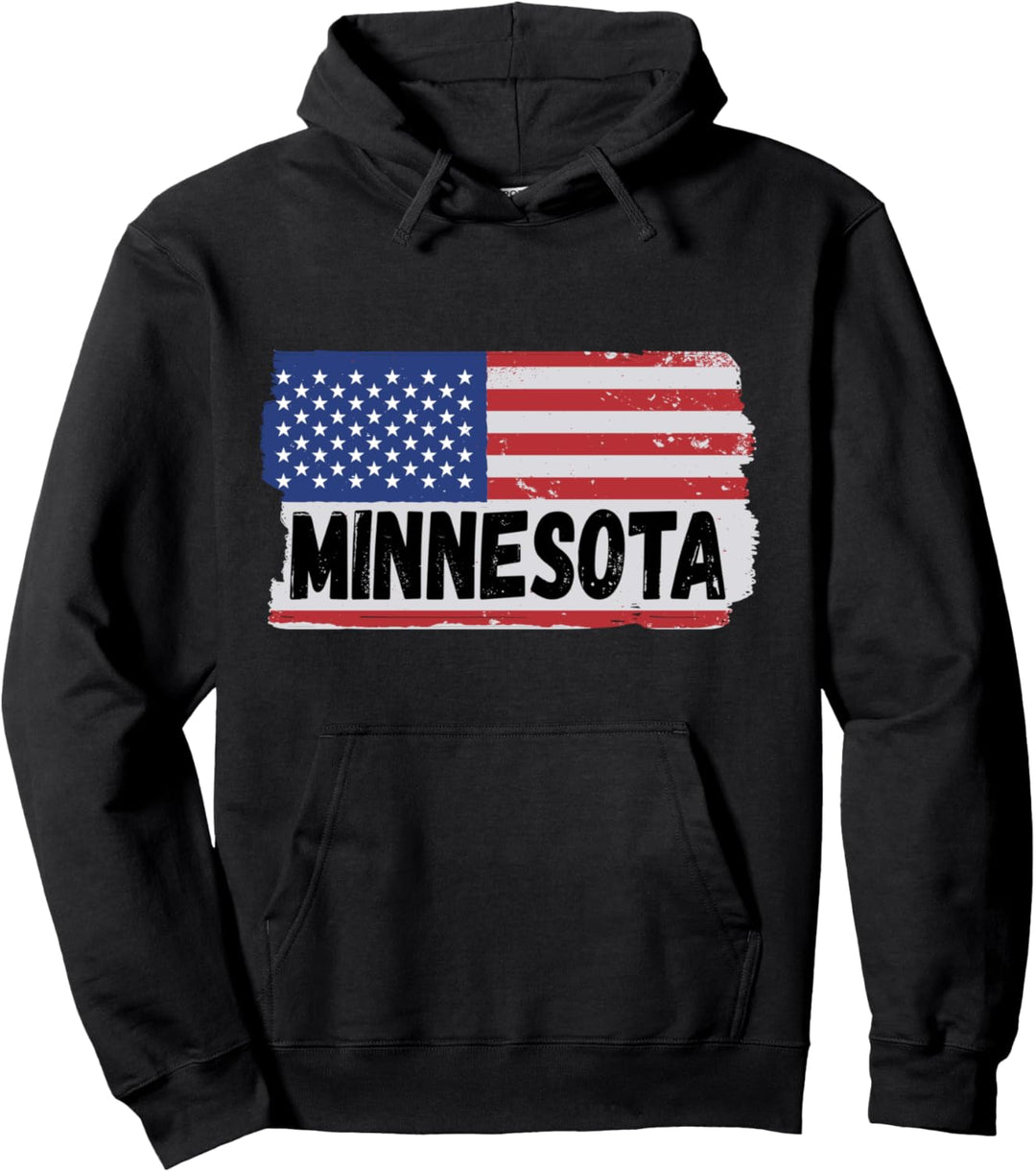 US-Flagge Minnesota, US-Flagge, Minnesota MN Pullover Hoodie