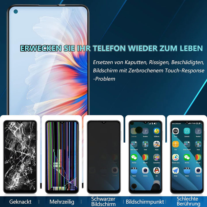 RongZy Display für Oppo A94 5G /RENO5 Z CPH2211 LCD Bildschirmersatz Digitizer Touchscreen Montiert