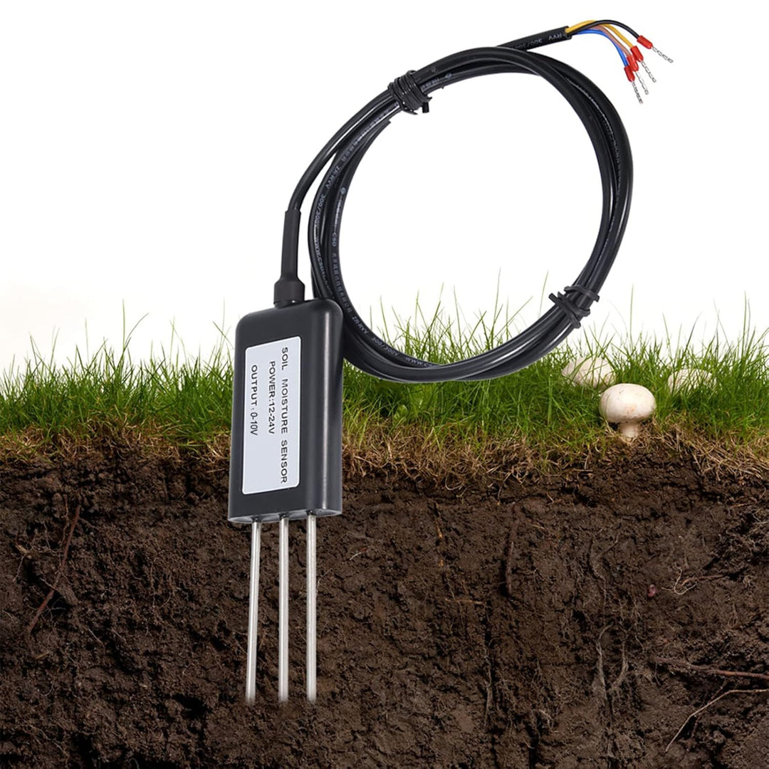 Duokon Bodenfeuchtesensor 0-10V, ABS Hochwertiges 2-In-1 Bodentemperatur Feuchtesensor Messumformer