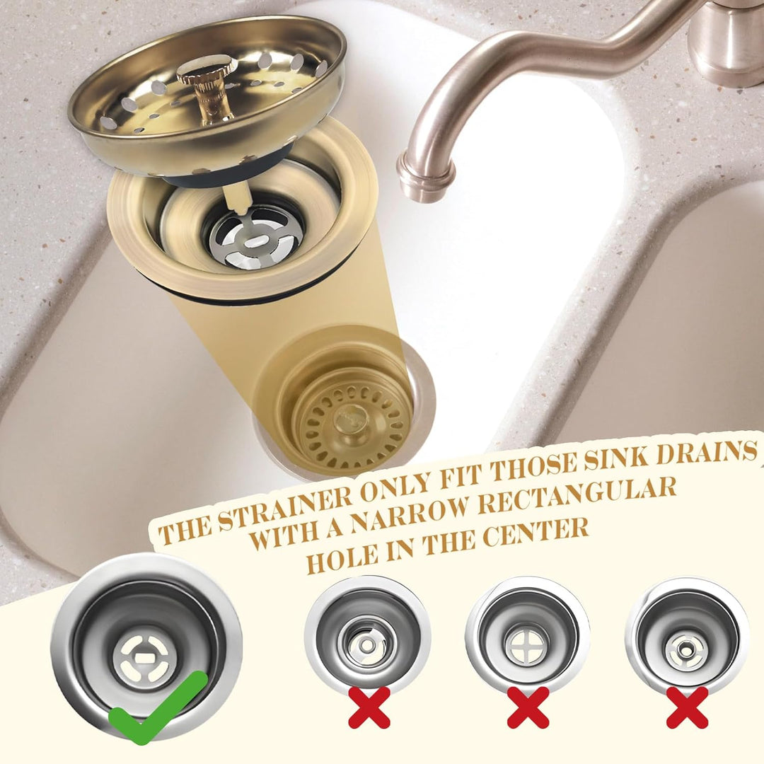 3 Stück Gold Spülbecken Abflusssieb Stopper, Liubeili Küche Edelstahl Spülbecken Sieb Müllentsorgung