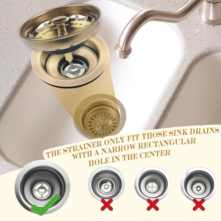 3 Stück Gold Spülbecken Abflusssieb Stopper, Liubeili Küche Edelstahl Spülbecken Sieb Müllentsorgung