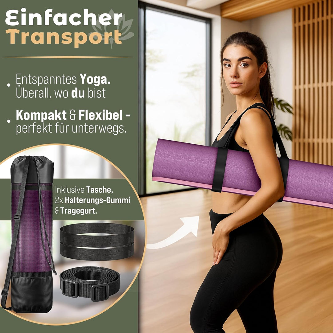 RE:SPORT Yogamatte Phthalatfrei | Gymnastikmatte rutschfest | Fitnessmatte schadstofffrei | Training