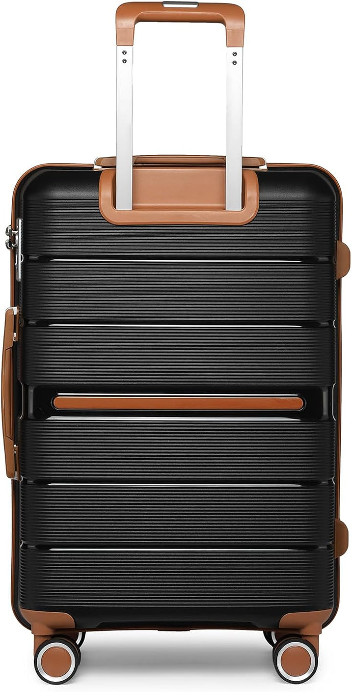 British Traveller Reisekofferset 100% PP Koffer Trolleys Set TSA-Schloss Schwarz XL Schwarz SET, Sch