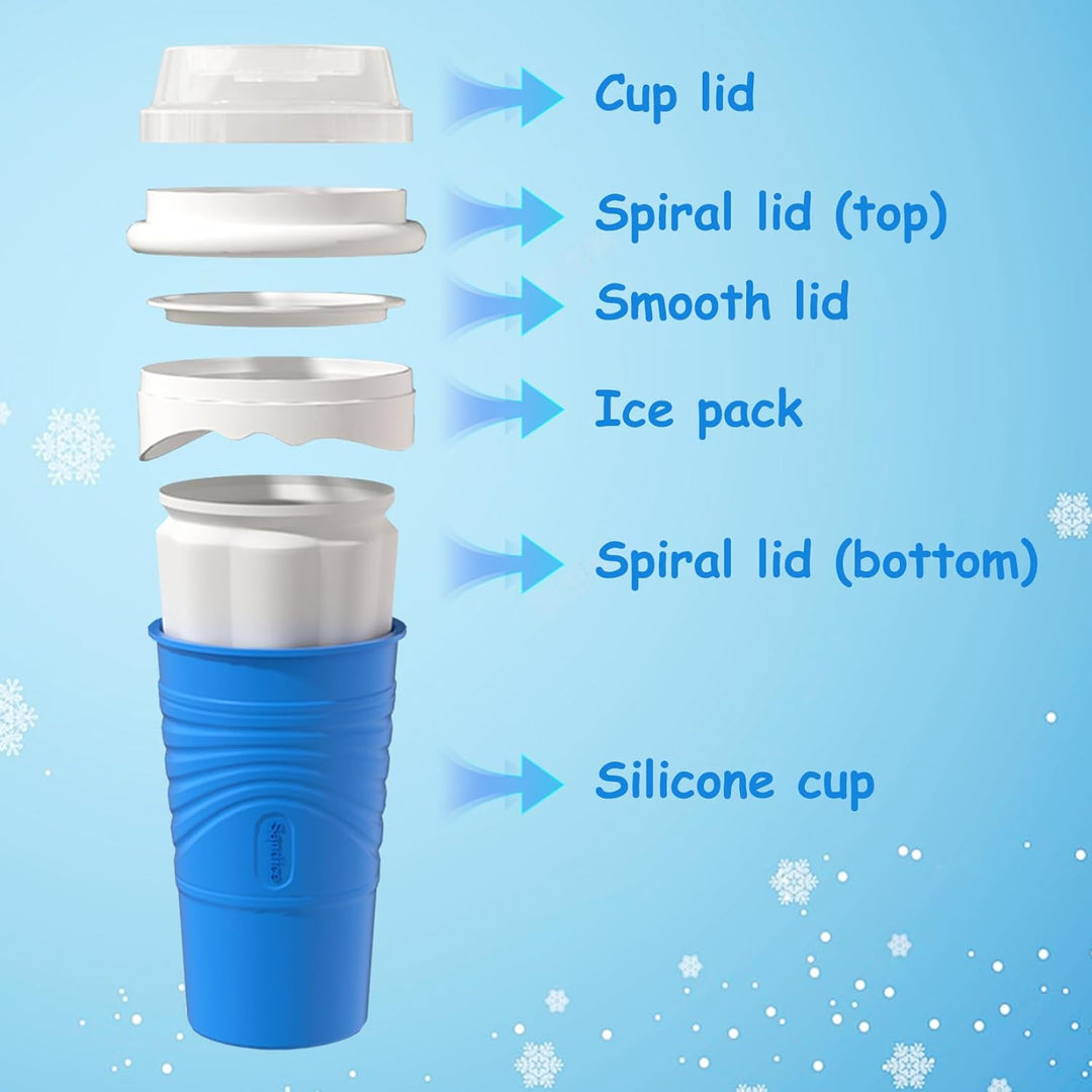 SCBOY Slushy Maker,Eis zum kneten slushy becher,Silikon slushy maker cup,Slush becher mit Strohhalml