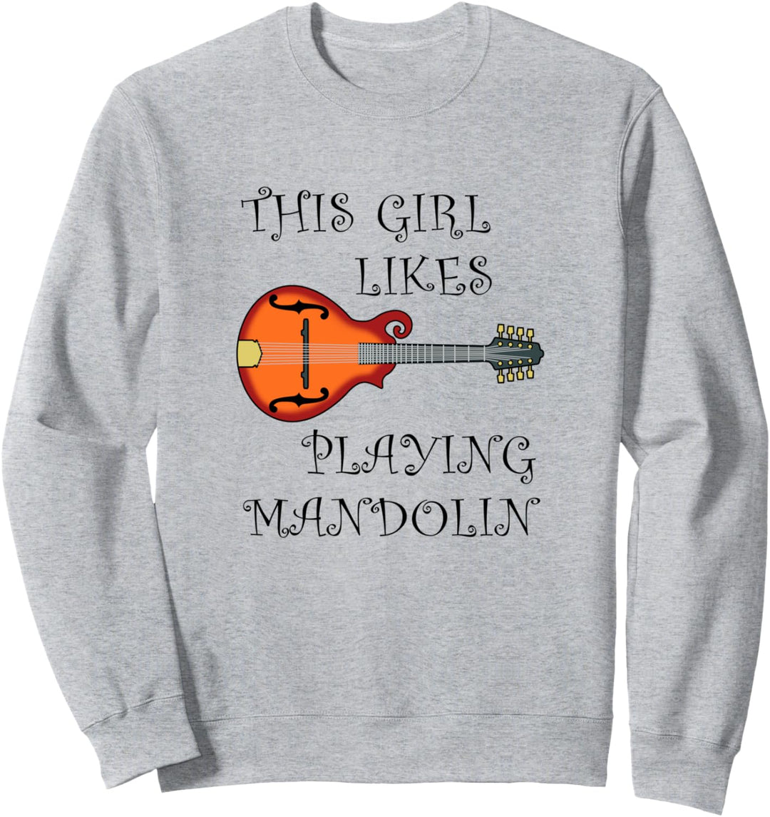 Mädchen spielt gerne Mandoline Musikerin Musikinstrument Sweatshirt
