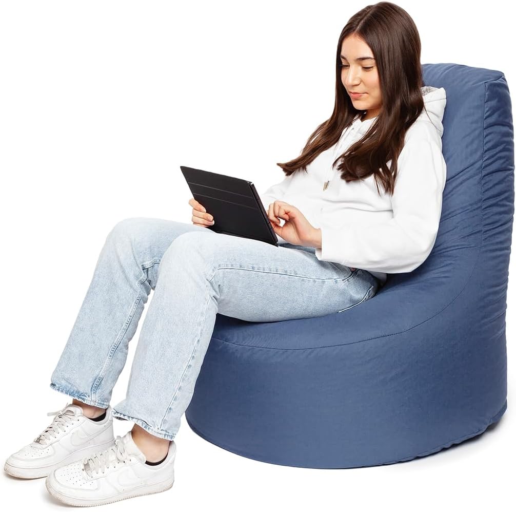 PATCH HOME Gamer Kissen Lounge Kissen Sitzsack Sessel Sitzkissen Bean Bag + Würfel/Hocker mit Reissv