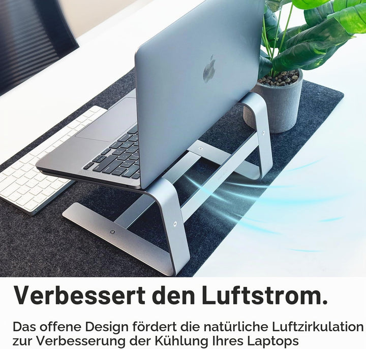 Macally Laptop-Ständer aus Aluminium für den Schreibtisch, funktioniert mit Allen MacBook/Pro/Air un