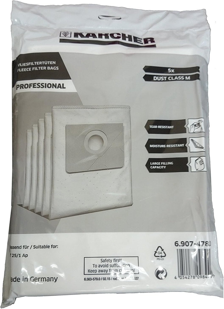 Kärcher 6.907 – 4780 – Pack von 5 Filterbeutel für NT 25/1 Ap