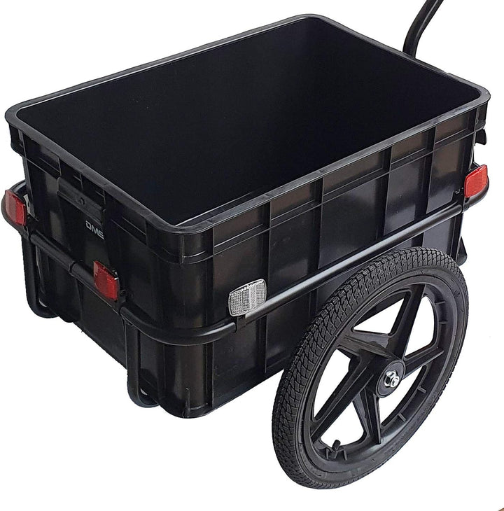 DMS® Fahrradanhänger, Lastenanhänger, Handwagen, mit Hochdeichsel, Transportbox mit 70 Liter Volumen