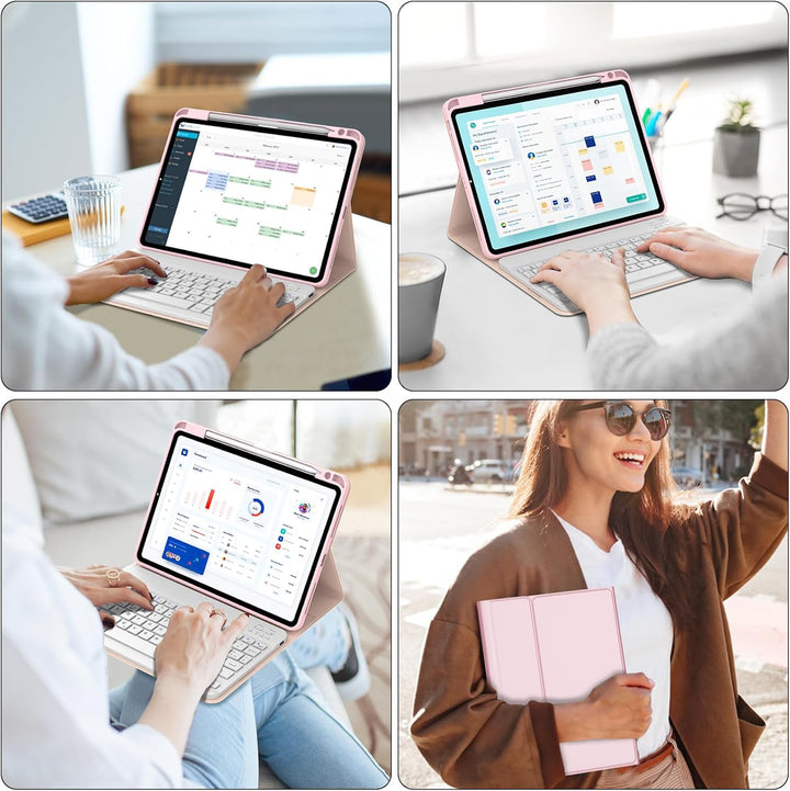 IVEOPPE Tastatur für iPad Air 11” M4 2026/M3 2025/M2 2024, Schutzhülle mit Stifthalter, Hülle mit Bl
