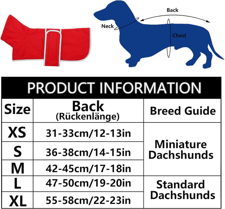 Geyecete-Polarfleece Winter hundemantel fur Dackel,Miniatur Dackel Pullover,Warmes Einstellbar Hunde