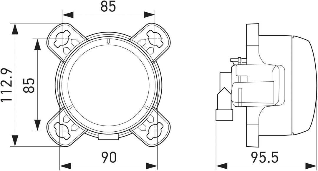 HELLA 1K0 247 043-097 DE/FF-Hauptscheinwerfer - 90mm Performance - 24V - rund - Referenzzahl: 12.5 -