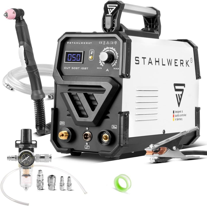 STAHLWERK CUT 50 ST IGBT Plasmaschneider mit 50 Ampere, bis 14mm Schneidleistung, für Lackierte Blec