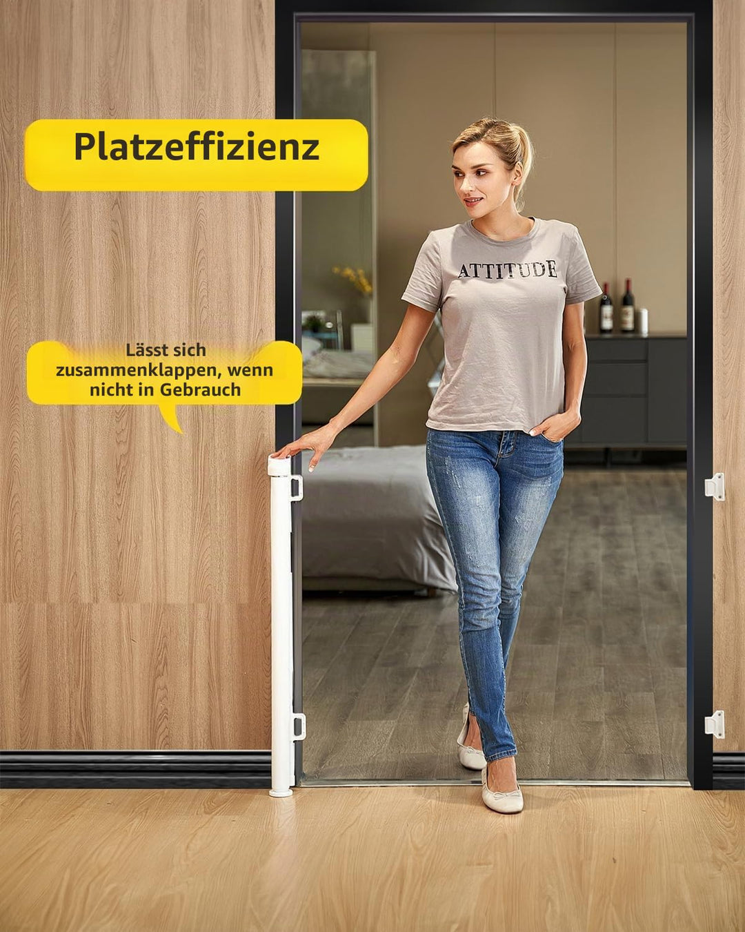 Treppenschutzgitter Ausziehbar 0-180cm,Türschutzgitter Ausziehbar mit Treppenschutz &amp; Kindersicherun