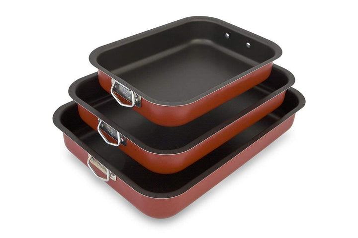 Space Home - Professional Antihaft Backblech-Set, 3-teilig - Kuchenblech - Doppel-Antihaftbeschichtu