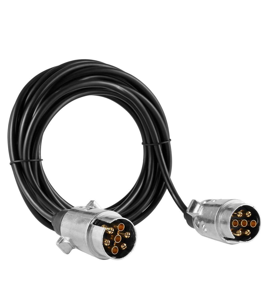 SPARKMOTO Anhänger Verlängerungskabel 7 polig mit Metall Anhänger Stecker, 6m Arbeitslänge Elektroka