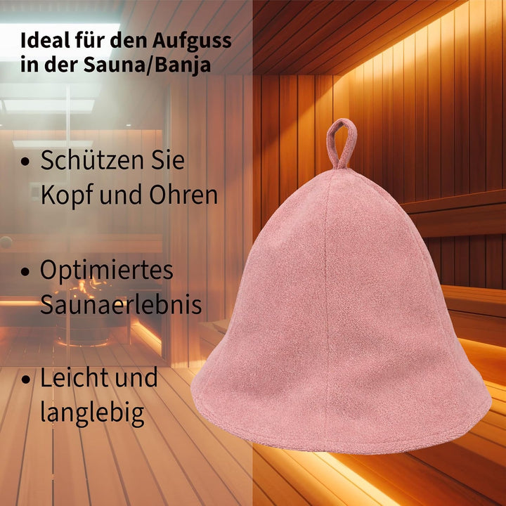 Sauna Hut Damen Perfekte Saunamütze aus Weicher Frottee Damen - ideale Sauna Kopfbedeckung Saunahut