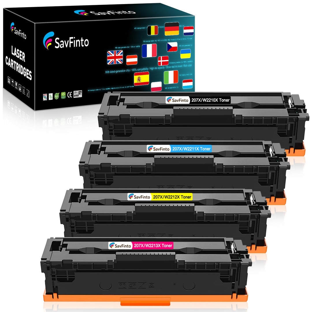 SavFinto 207X Toner Multipack Kompatibel für HP 207X 207A für HP Color Laserjet Pro MFP M283fdw M283