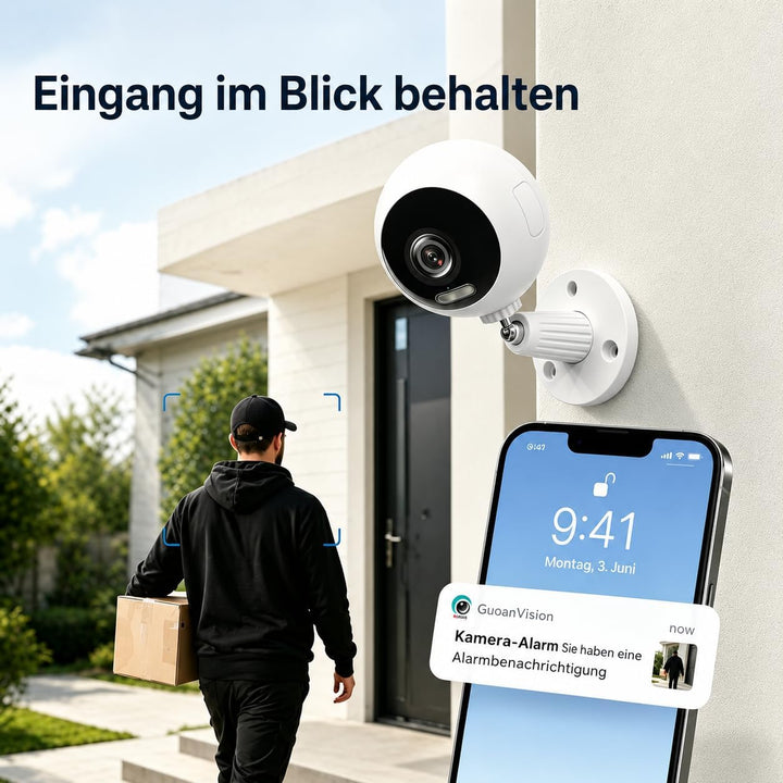3MP 5G Überwachungskamera Aussen/Innen, Kamera Überwachung Aussen, WLAN Camera Indoor/Outdoor, Babyp