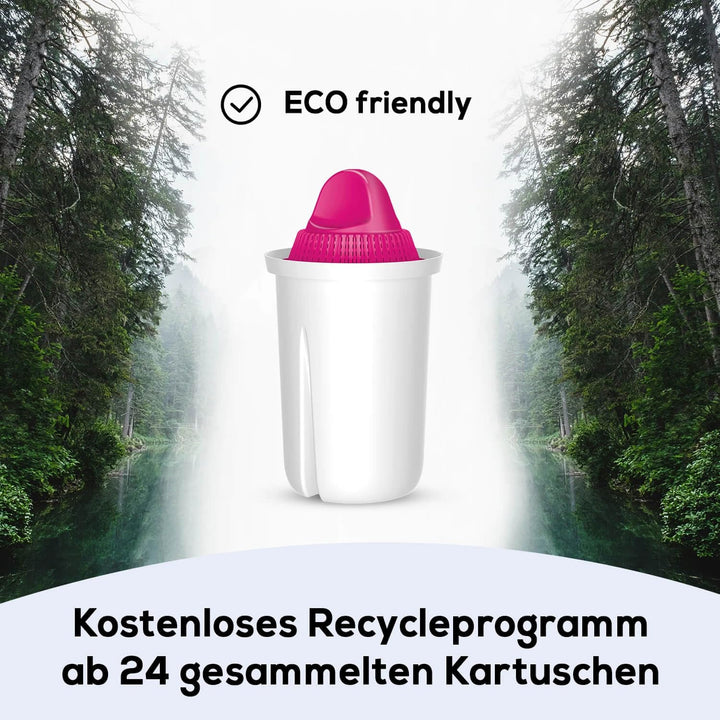 PearlCo Extra Mg 2+ 2L Ergonomischer Griff Glas Wasserfilter Krug - 3 Magnesium-Filter - Anti-Rutsch