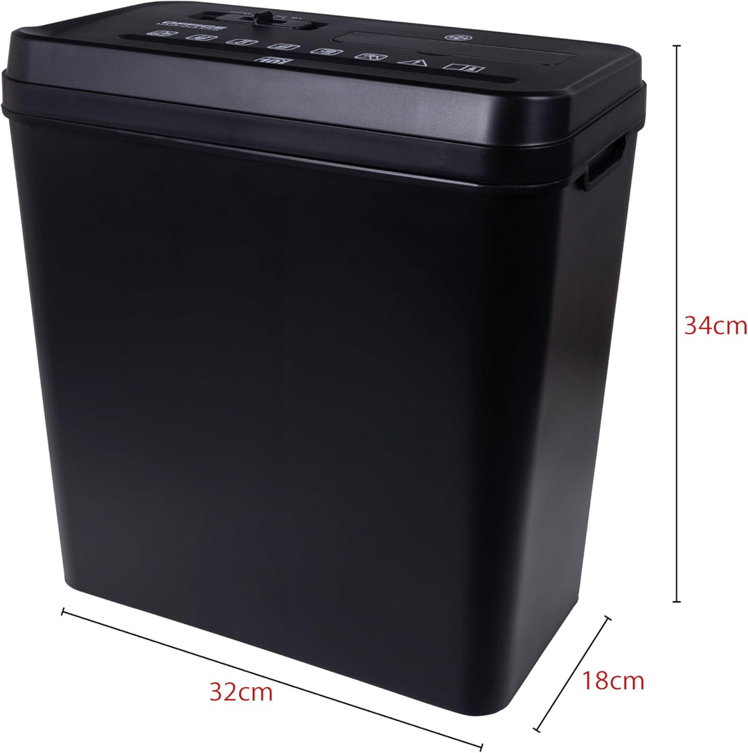Office Products Aktenvernichter/für Papier CD/DVD / 10 Blätter Querschnitt/Behälter 14 l/Schwarz/Pap