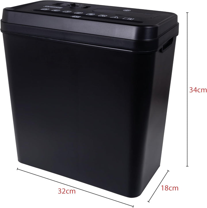 Office Products Aktenvernichter/für Papier CD/DVD / 10 Blätter Querschnitt/Behälter 14 l/Schwarz/Pap