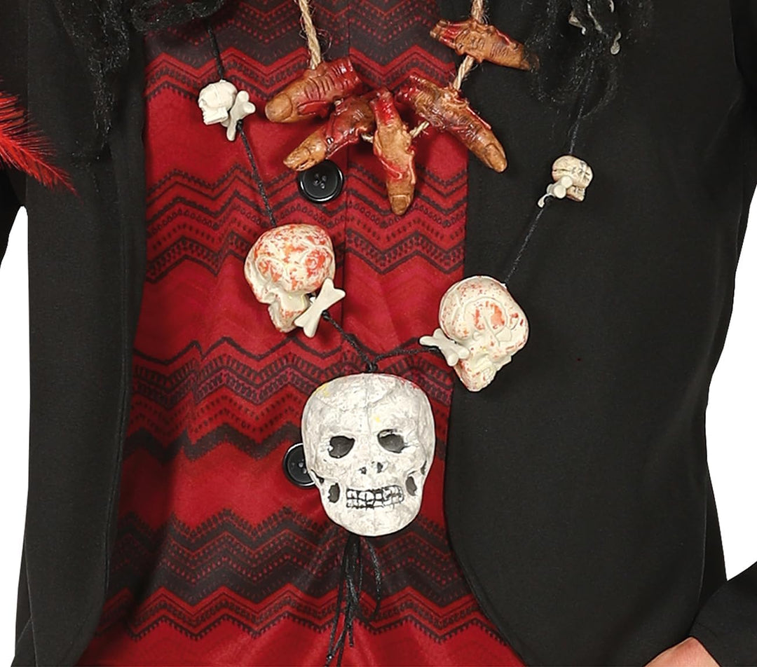 FIESTAS GUIRCA Voodoo Schamane Halloween Kostüm Herren – Hexer Kostüm inklusive Voodoo Doctor Zylind