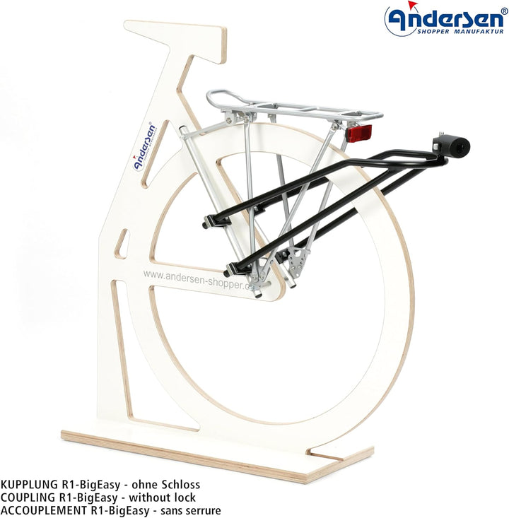 ANDERSEN Einkaufstrolley Fahrradmontage-Set: Anhängerkupplung R1-BigEasy für Fahrradrahmen und Kuppl