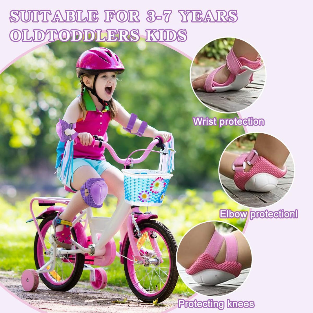 Skateboard-Protektoren für Kinder, 6-in-1 für Skateboarding, Rollschuhlaufen und Radfahren (lila)