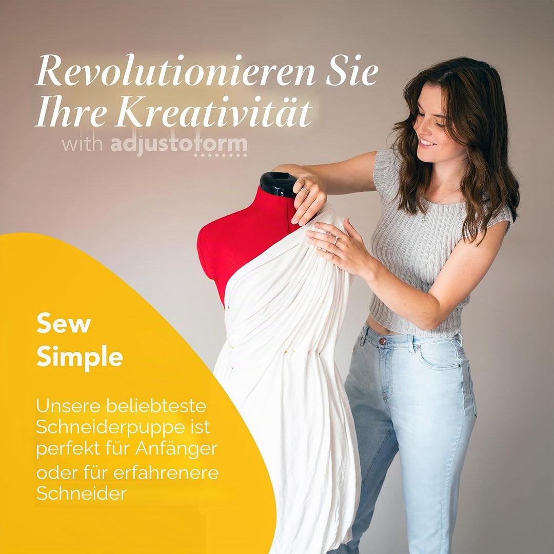 Adjustoform FG305 Sew Simple Schneiderpuppe, Nähpuppe, 8 verstellbare Teile, Grössen 44 bis 50, Medi