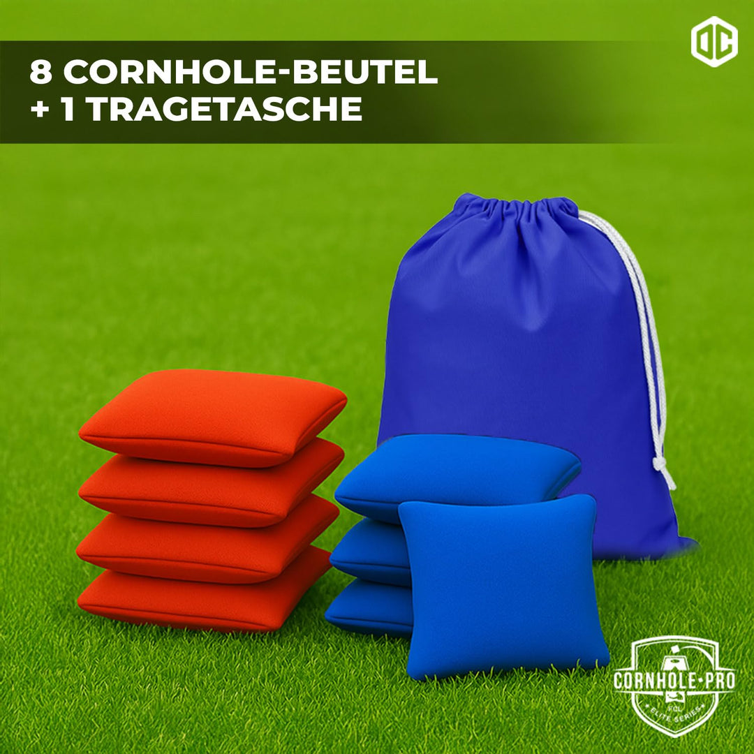 Offizielle Cornhole Tasche | 4 Blaue und 4 rote Taschen | Offizielle Grössen | Premium Qualität | 10