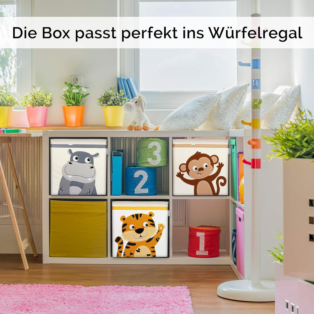 GLÜCKSWOLKE Kinder Aufbewahrungsboxen - 15 Motive I Spielzeugkiste mit Deckel für Kinderzimmer I Spi
