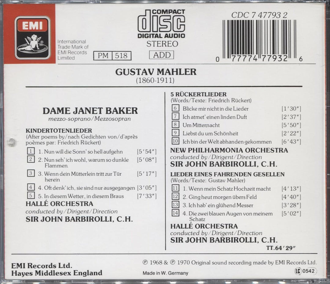 Kindertotenlied./Rückertlied., Audio-CD