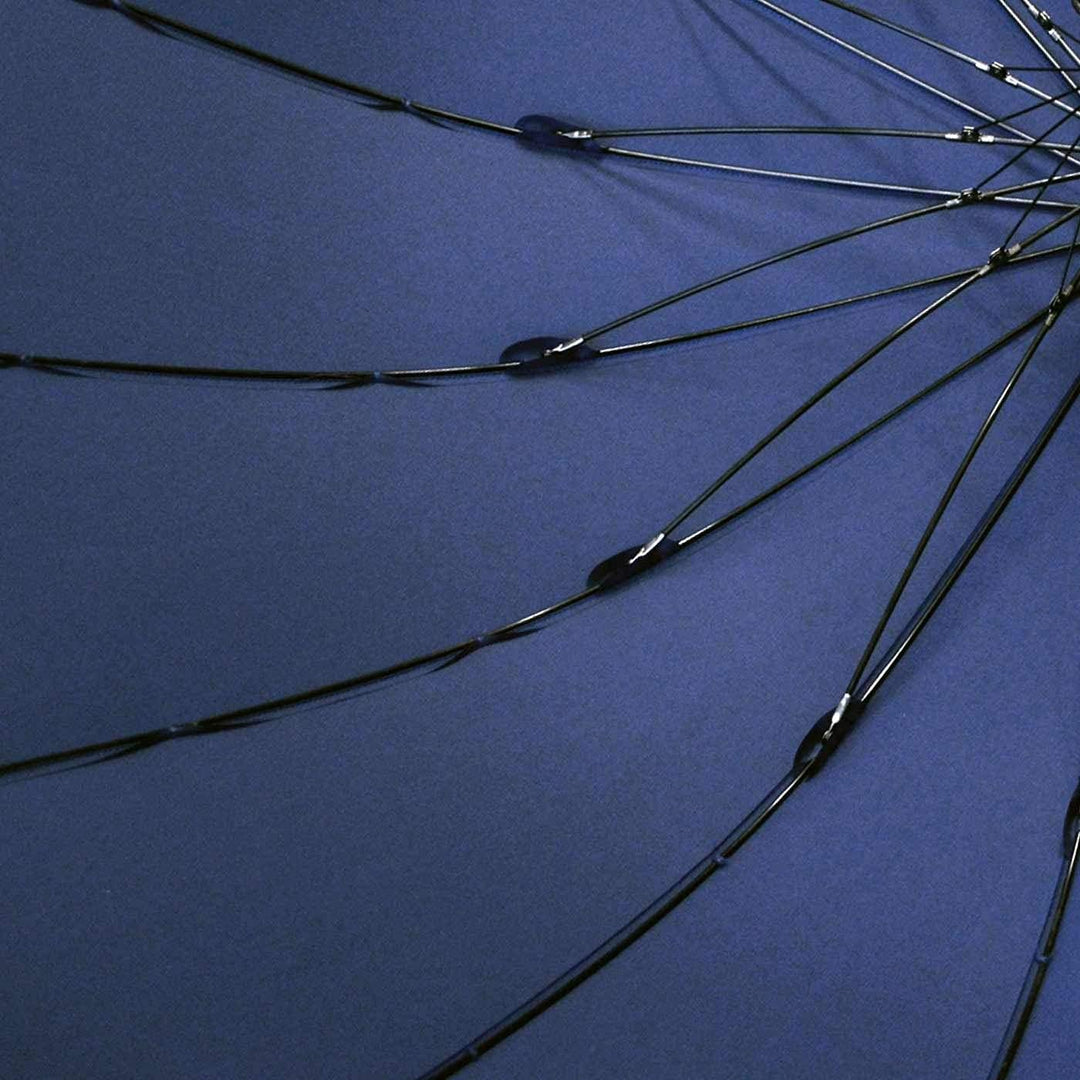 iX-brella Stockschirm 16teilig Full-Fiber Automatik - super stabil dunkel blau - 125cm Blau 125 cm,