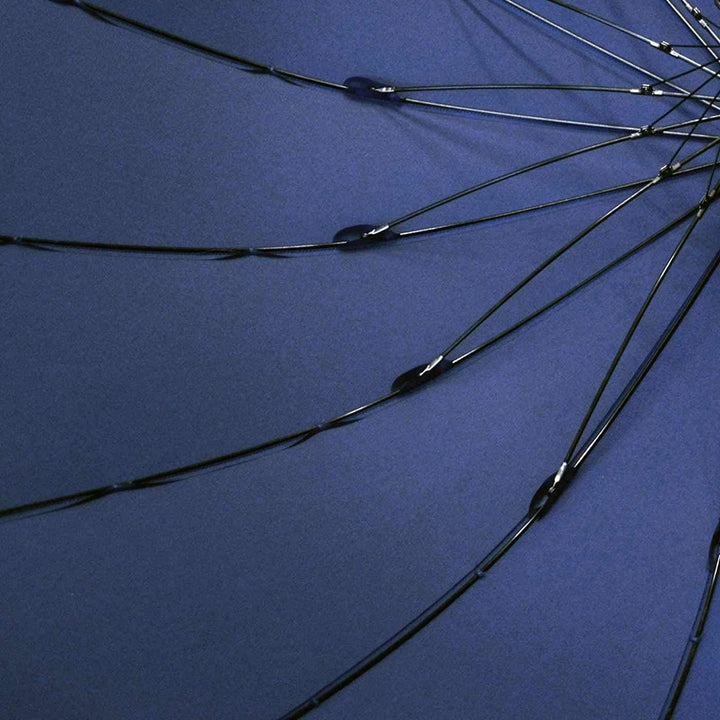 iX-brella Stockschirm 16teilig Full-Fiber Automatik - super stabil dunkel blau - 125cm Blau 125 cm,