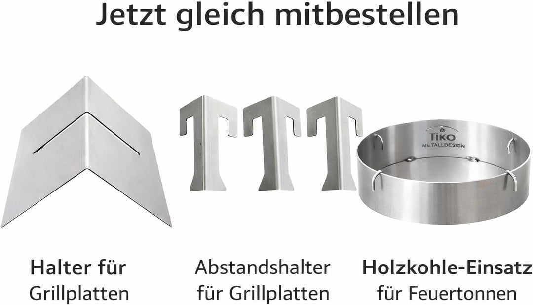 Feuerplatte Ø60 cm Plancha für Feuertonne mit Grillrost 5 mm