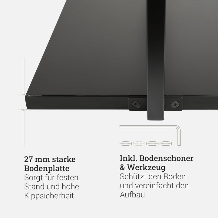 Natural Goods Berlin Kleiderständer BASIS (Schwarz, 50 cm) - Kleiderstange aus stabilem Metall - Fre