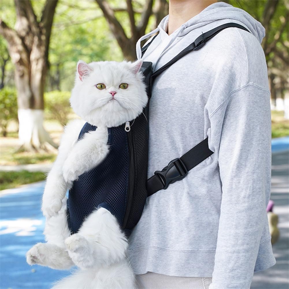 Rucksack-Transporttasche für Haustiere, verstellbare Vordertasche für Katzen, belüfteter Brust-Trans