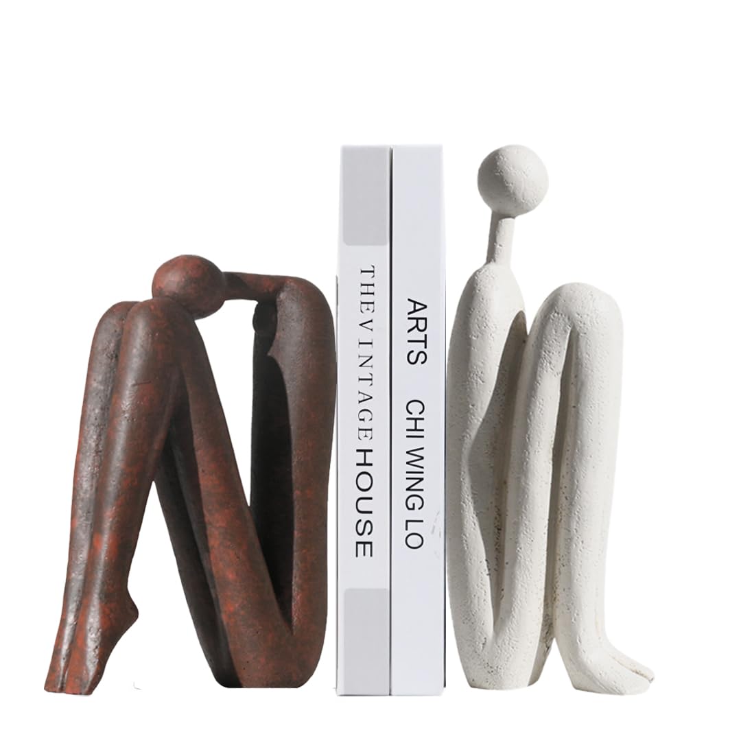 Dekorative Buchstützen für Schwere Bücher, Harzig Denker Skulptur Bücherstütze für Regale Deko, Büch