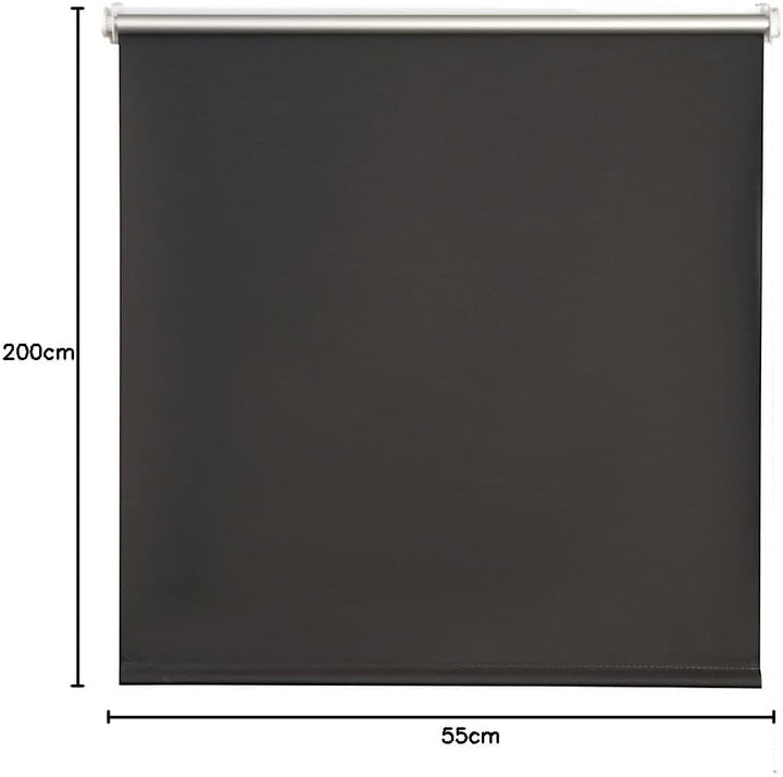 K-home Klemmfix Rollo Verdunklung, Schwarz, 55 x 200 cm (B x L) Schwarz 55 x 200 cm (B x L), Schwarz