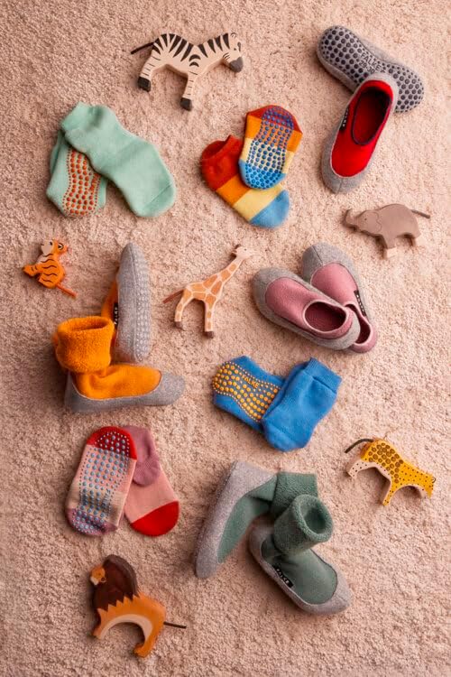 FALKE Unisex Kinder Cosyshoe Haussocken rutschhemmende Noppen auf der Filzsohle komfortabel warm mit