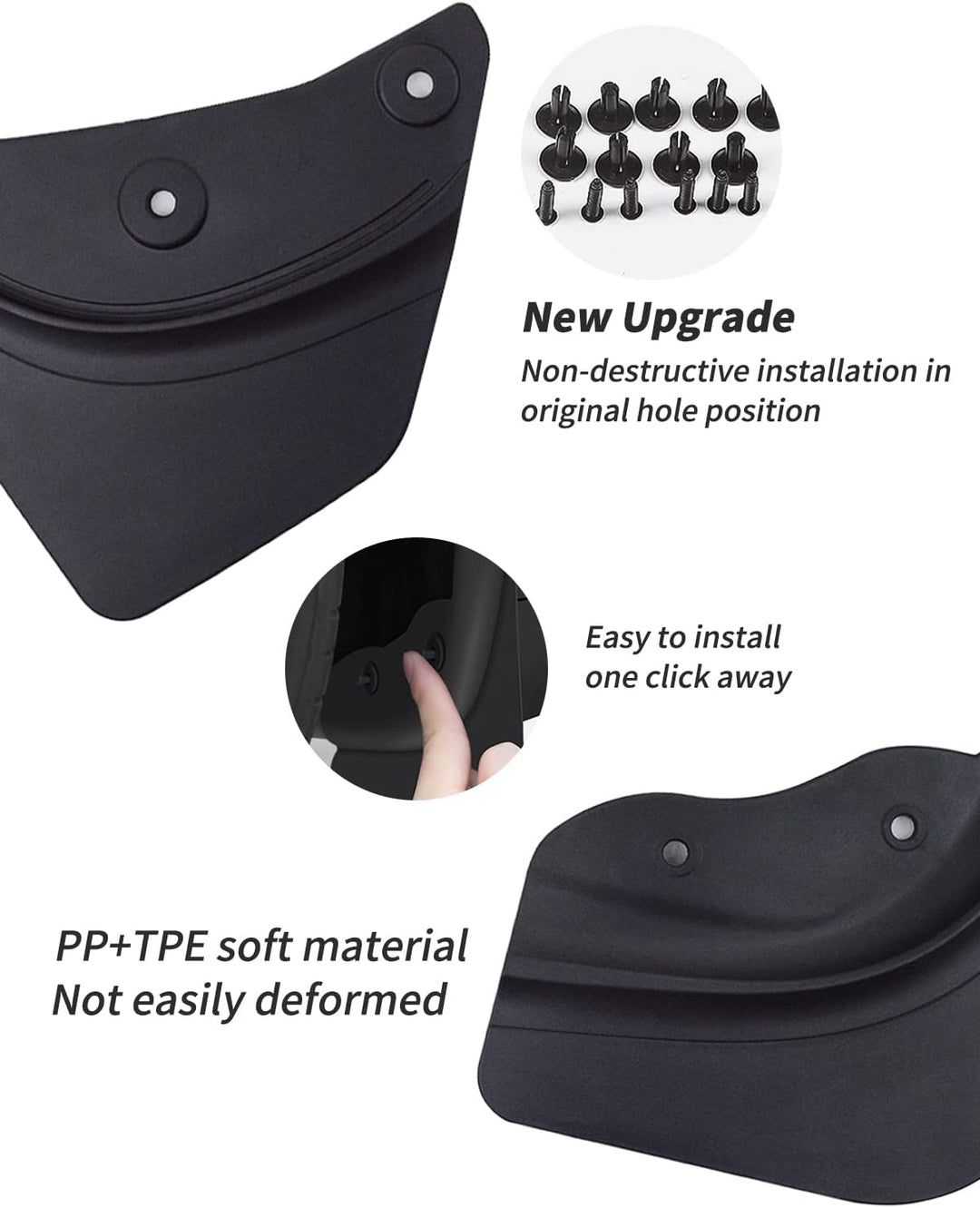 KKTR-CAR Tesla Model Y Spritzschutz, Auto-Spritzschutz, Kotflügel vorne hinten mit Schrauben, kein B