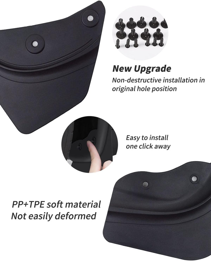 KKTR-CAR Tesla Model Y Spritzschutz, Auto-Spritzschutz, Kotflügel vorne hinten mit Schrauben, kein B